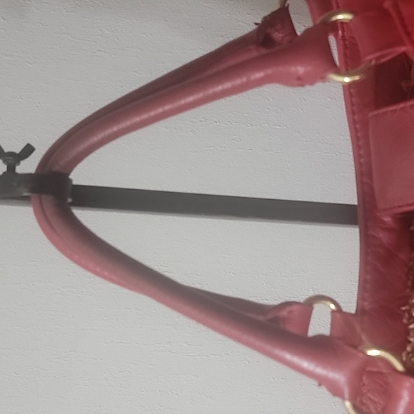 Emma Fox Red Leather Satchel Handbag - Picture 6 of 11